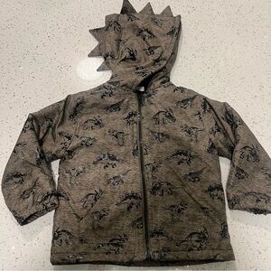 20% off $40+! Unique MICKMACK Kids Dinosaur Print Khaki Green Jacket Size 2T